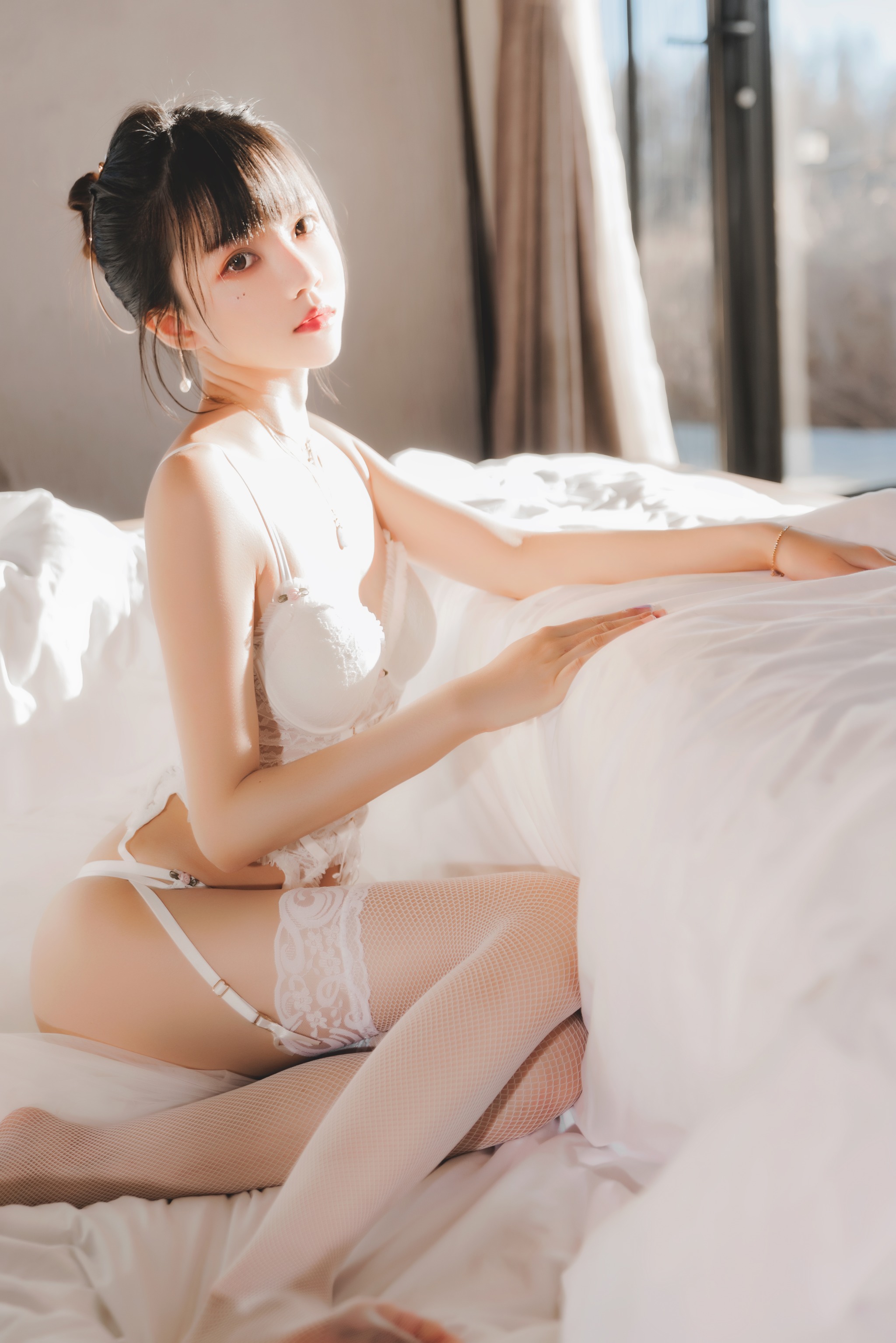 图片[1]-桜桃喵 – NO.097 白纱糖02 [35P]-XikXak